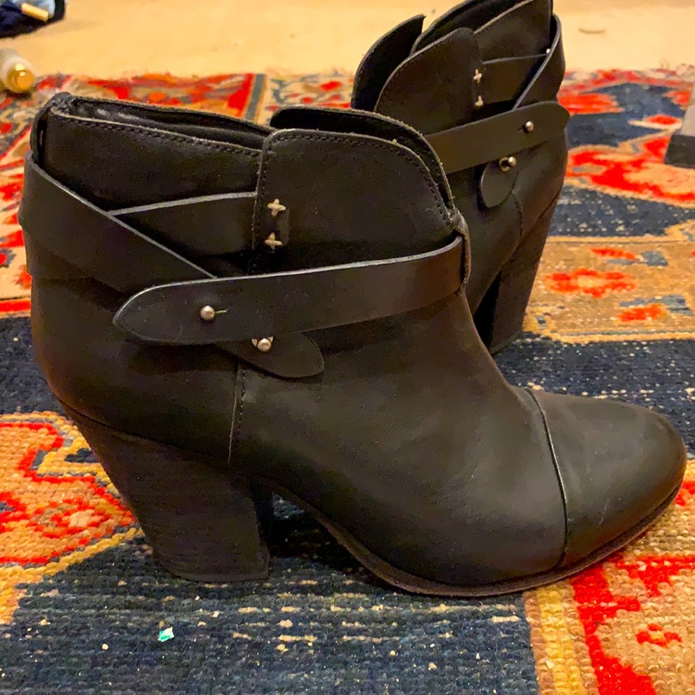 Rag and Bone black harrow leather ankle boots 39.5